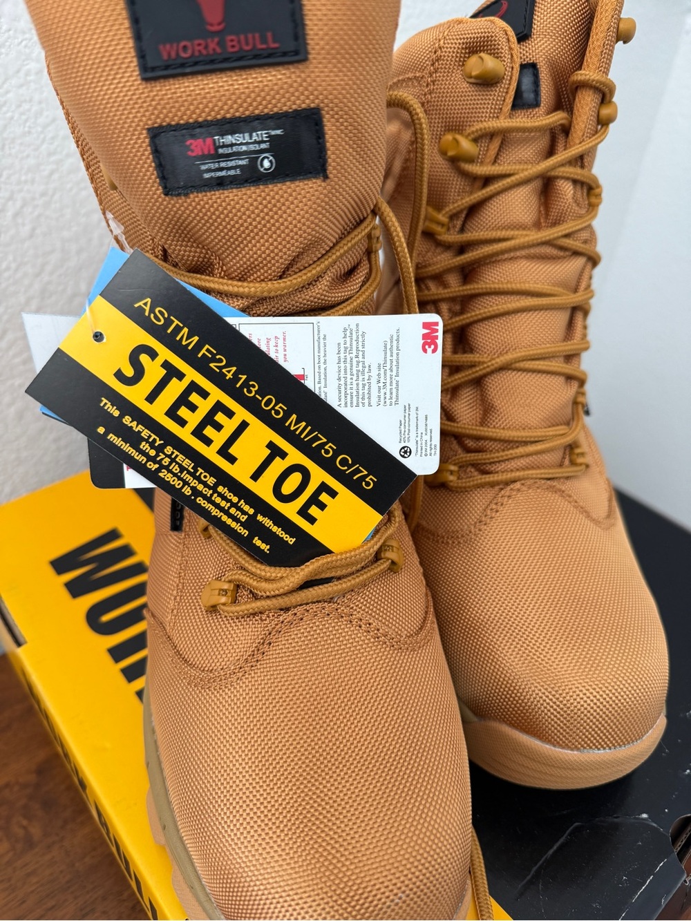 Work Bull Steel Toe Tan Work Boots